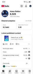 6.32K Subscribers Roblox Shorts YouTube Channel – YT110