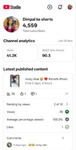 4.55K Subscribers YouTube Shorts Channel | YT151