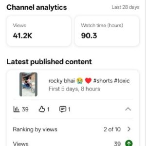 4.55K Subscribers YouTube Shorts Channel | YT151